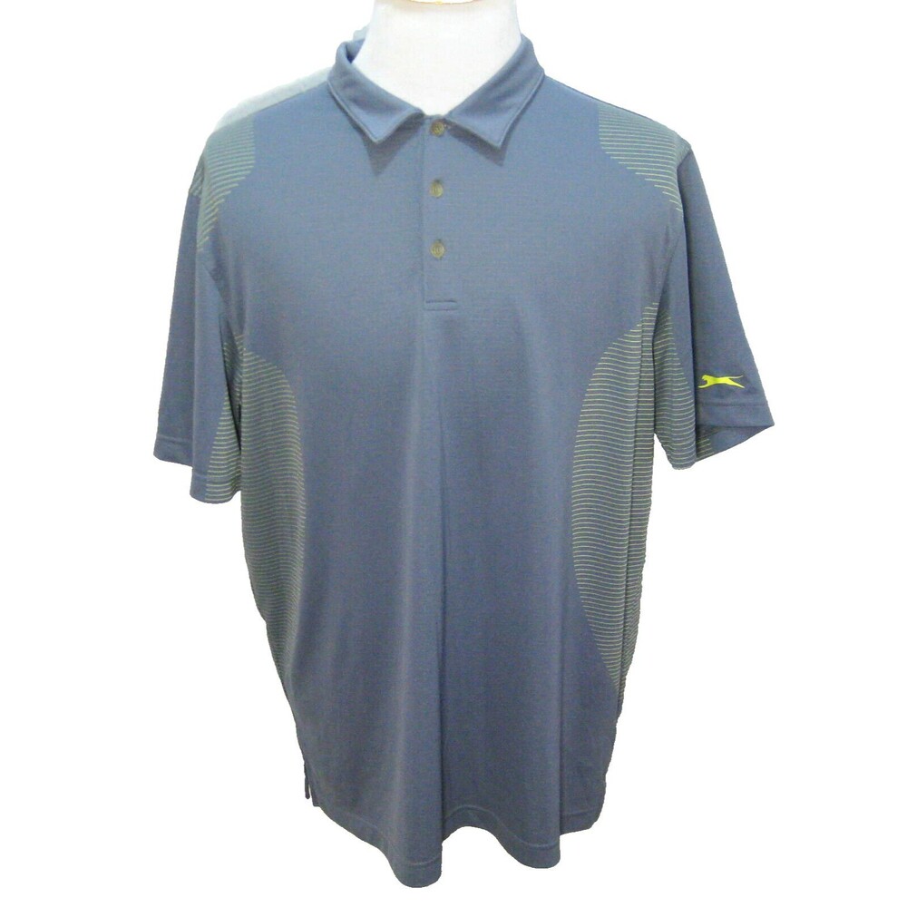 SLAZENGER Men's (Size 2XL) Blue Short Sleeve Logo Polo Shirt Golf Tennis Top